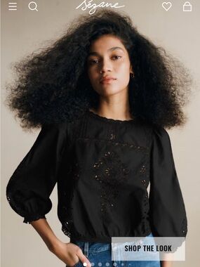 Sezane Enea Blouse - Black - Size 42 / 10 - NWOT Sold Out Online